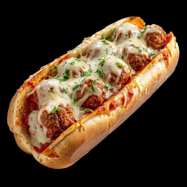 Meatball Parmesan Sub.
